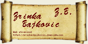 Zrinka Bajković vizit kartica